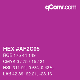 Color code: HEX #AF2C95 | qconv.com