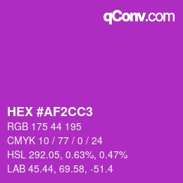 カラーコード: HEX #AF2CC3 | qconv.com