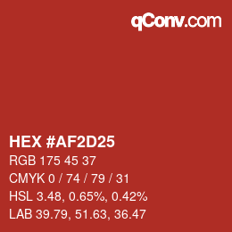 Color code: HEX #AF2D25 | qconv.com
