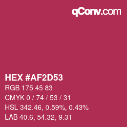 Color code: HEX #AF2D53 | qconv.com
