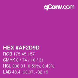 颜色代码: HEX #AF2D9D | qconv.com