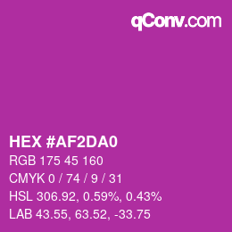 颜色代码: HEX #AF2DA0 | qconv.com