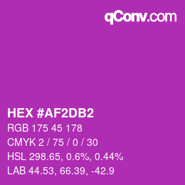 カラーコード: HEX #AF2DB2 | qconv.com