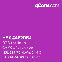 颜色代码: HEX #AF2DB4 | qconv.com