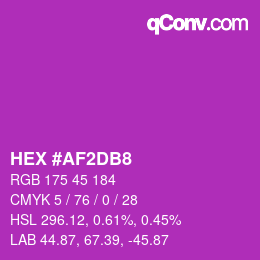 カラーコード: HEX #AF2DB8 | qconv.com