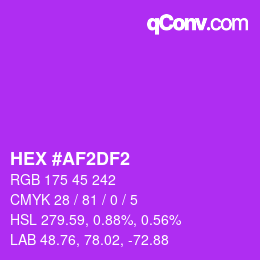 Color code: HEX #AF2DF2 | qconv.com