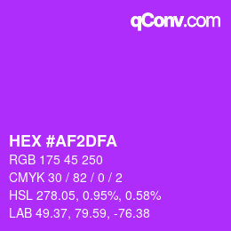 Color code: HEX #AF2DFA | qconv.com