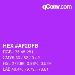 颜色代码: HEX #AF2DFB | qconv.com