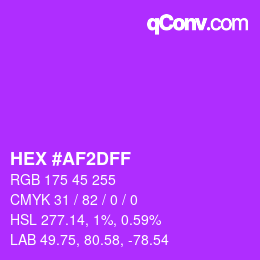 Color code: HEX #AF2DFF | qconv.com