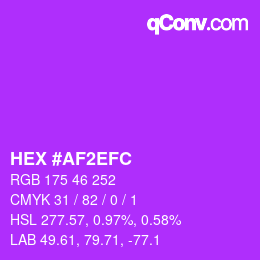 颜色代码: HEX #AF2EFC | qconv.com