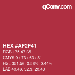 Color code: HEX #AF2F41 | qconv.com
