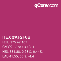 Color code: HEX #AF2F6B | qconv.com