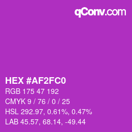 Color code: HEX #AF2FC0 | qconv.com