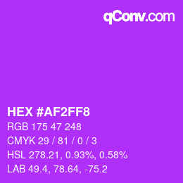 Color code: HEX #AF2FF8 | qconv.com