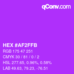 Farbcode: HEX #AF2FFB | qconv.com