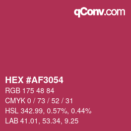 Color code: HEX #AF3054 | qconv.com
