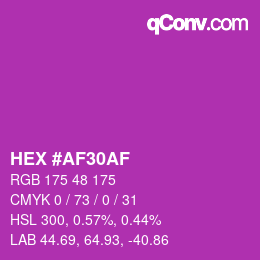 Color code: HEX #AF30AF | qconv.com