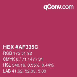 Color code: HEX #AF335C | qconv.com