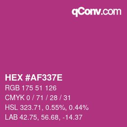 Color code: HEX #AF337E | qconv.com