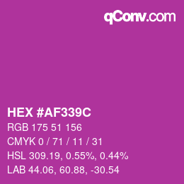 Color code: HEX #AF339C | qconv.com