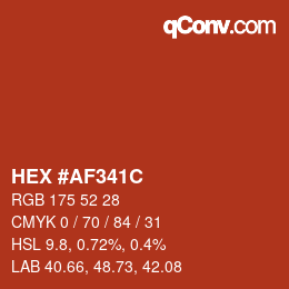Color code: HEX #AF341C | qconv.com