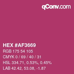 カラーコード: HEX #AF3669 | qconv.com