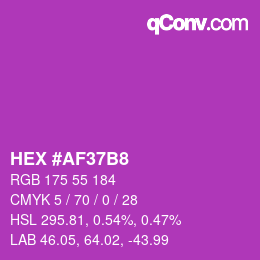 Color code: HEX #AF37B8 | qconv.com