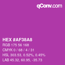 颜色代码: HEX #AF38A8 | qconv.com