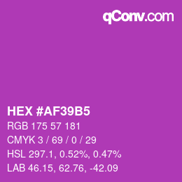 カラーコード: HEX #AF39B5 | qconv.com