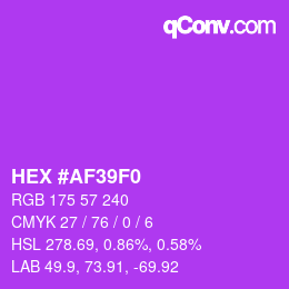 Color code: HEX #AF39F0 | qconv.com