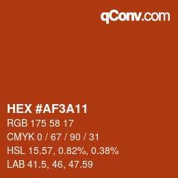 Color code: HEX #AF3A11 | qconv.com