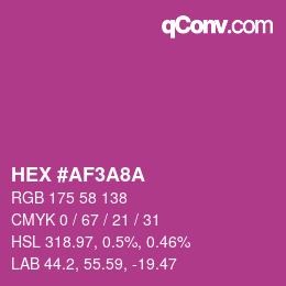 Farbcode: HEX #AF3A8A | qconv.com