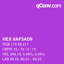 カラーコード: HEX #AF3AD9 | qconv.com