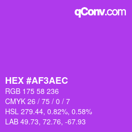 Color code: HEX #AF3AEC | qconv.com