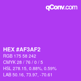 カラーコード: HEX #AF3AF2 | qconv.com