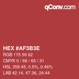 Color code: HEX #AF3B3E | qconv.com