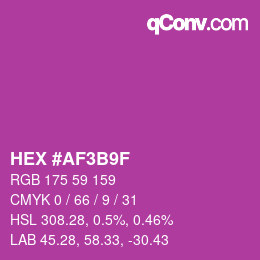 Color code: HEX #AF3B9F | qconv.com