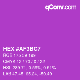 Color code: HEX #AF3BC7 | qconv.com