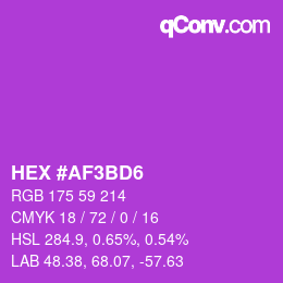 Color code: HEX #AF3BD6 | qconv.com