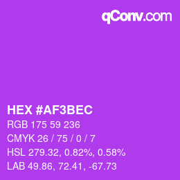 Color code: HEX #AF3BEC | qconv.com