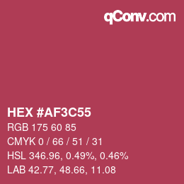 Color code: HEX #AF3C55 | qconv.com