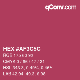 Color code: HEX #AF3C5C | qconv.com