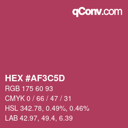 颜色代码: HEX #AF3C5D | qconv.com