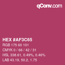 Color code: HEX #AF3C65 | qconv.com