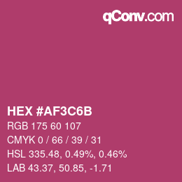 颜色代码: HEX #AF3C6B | qconv.com