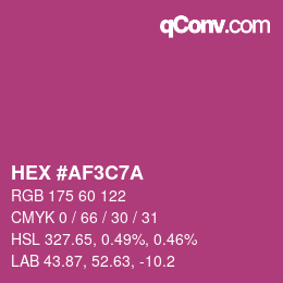 Color code: HEX #AF3C7A | qconv.com