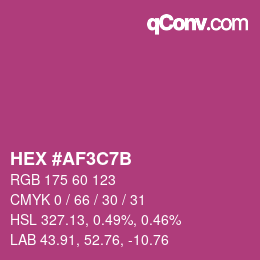 カラーコード: HEX #AF3C7B | qconv.com