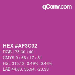 カラーコード: HEX #AF3C92 | qconv.com