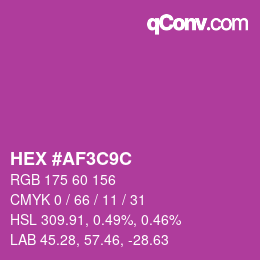 カラーコード: HEX #AF3C9C | qconv.com