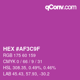 カラーコード: HEX #AF3C9F | qconv.com